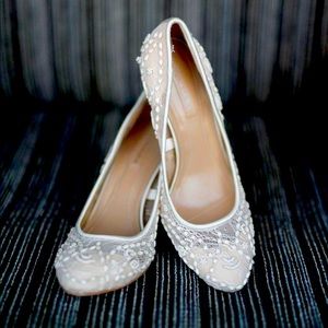 BCBG Lace Mesh/Satin Heels